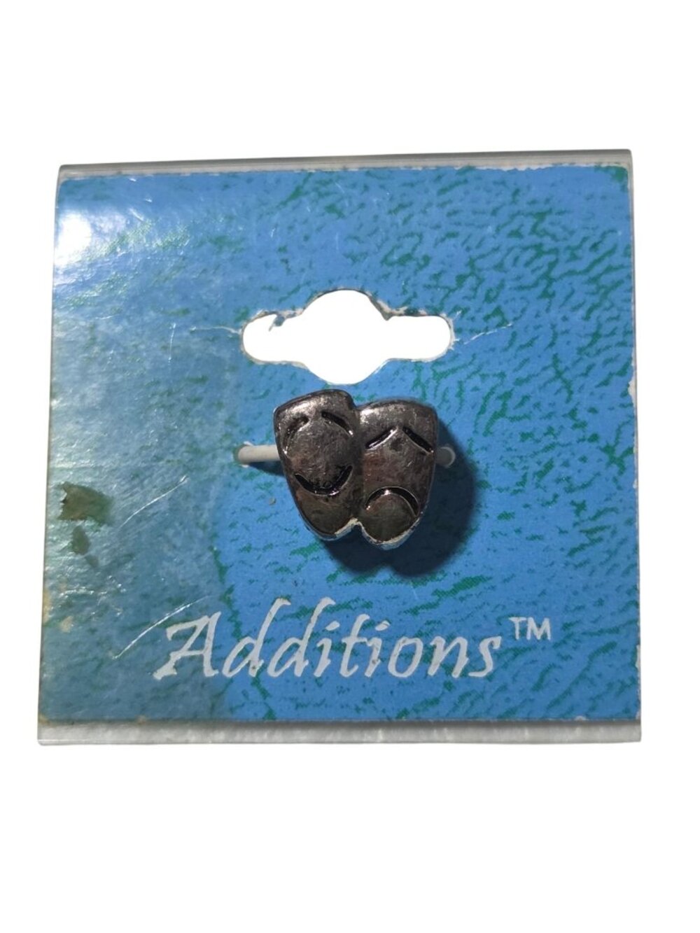 Additions Comedy Tragedy Bead Charm Theater Mask Silver Tone For Jewelry Making